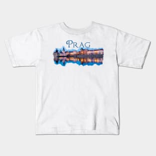 Prag: Evening Skyline Kids T-Shirt